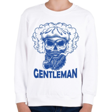 PRINTFASHION Gentleman - Szakállas koponya - Gyerek pulóver - Fehér gyerek pulóver, kardigán