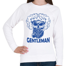 PRINTFASHION Gentleman - Szakállas koponya - Női pulóver - Fehér női pulóver, kardigán
