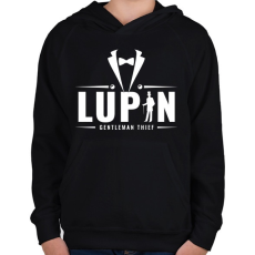 PRINTFASHION Gentleman thief - Gyerek kapucnis pulóver - Fekete