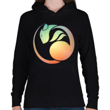 PRINTFASHION Geometrikus patkány - Női kapucnis pulóver - Fekete női pulóver, kardigán