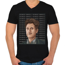 PRINTFASHION George Orwell - Férfi V-nyakú póló - Fekete férfi póló