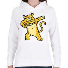 PRINTFASHION Gepárd dab. - Női kapucnis pulóver - Fehér női pulóver, kardigán