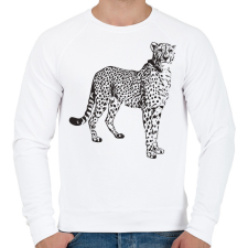 PRINTFASHION Gepárd  - Férfi pulóver - Fehér férfi pulóver, kardigán