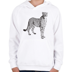 PRINTFASHION Gepárd  - Gyerek kapucnis pulóver - Fehér
