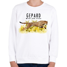 PRINTFASHION gepard - Gyerek pulóver - Fehér