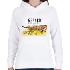 PRINTFASHION gepard - Női kapucnis pulóver - Fehér női pulóver, kardigán