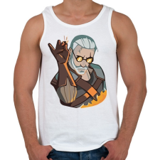PRINTFASHION Geralt - Igni jel - Férfi atléta - Fehér atléta, trikó