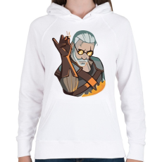 PRINTFASHION Geralt - Igni jel - Női kapucnis pulóver - Fehér