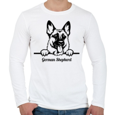 PRINTFASHION German Shepherd - Férfi hosszú ujjú póló - Fehér férfi póló