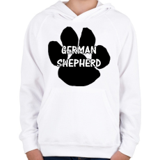 PRINTFASHION German shepherd - Gyerek kapucnis pulóver - Fehér