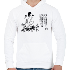 PRINTFASHION Gésa - Férfi kapucnis pulóver - Fehér