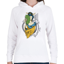 PRINTFASHION Gésa - Női kapucnis pulóver - Fehér női pulóver, kardigán