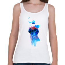 PRINTFASHION Get away - Női atléta - Fehér női trikó