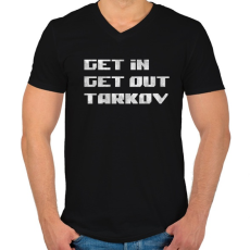 PRINTFASHION Get in Get out Tarkov - Férfi V-nyakú póló - Fekete