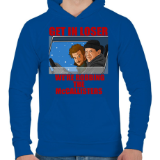 PRINTFASHION Get in loser - Férfi kapucnis pulóver - Királykék