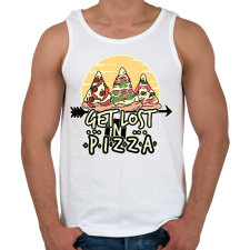 PRINTFASHION Get lost in pizza - Férfi atléta - Fehér atléta, trikó
