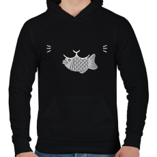 PRINTFASHION Get that fish - Férfi kapucnis pulóver - Fekete