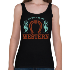 PRINTFASHION Get western - Női atléta - Fekete