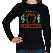 PRINTFASHION Get western - Női pulóver - Fekete női pulóver, kardigán