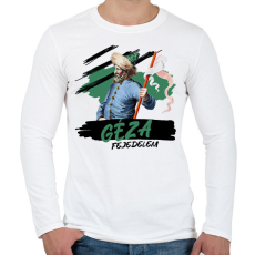 PRINTFASHION Géza fejedelem - Férfi hosszú ujjú póló - Fehér