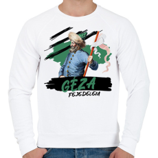 PRINTFASHION Géza fejedelem - Férfi pulóver - Fehér