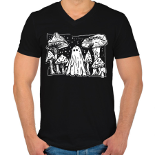 PRINTFASHION Ghost at night - Férfi V-nyakú póló - Fekete férfi póló
