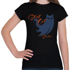 PRINTFASHION Ghost Cat Shadow - Női póló - Fekete