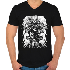 PRINTFASHION Ghost rider - Férfi V-nyakú póló - Fekete