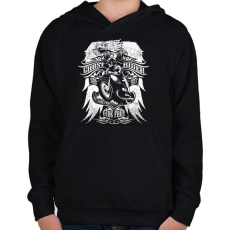 PRINTFASHION Ghost rider - Gyerek kapucnis pulóver - Fekete