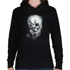 PRINTFASHION Ghost Rider - Női kapucnis pulóver - Fekete női pulóver, kardigán