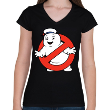 PRINTFASHION Ghostbuster - Női V-nyakú póló - Fekete női póló