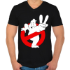 PRINTFASHION Ghostbusters - Férfi V-nyakú póló - Fekete