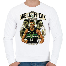 PRINTFASHION Giannis Antetokounmpo - Férfi pulóver - Fehér