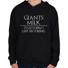 PRINTFASHION Giants Milk - Gyerek kapucnis pulóver - Fekete gyerek pulóver, kardigán