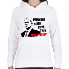 PRINTFASHION GIBS - Női kapucnis pulóver - Fehér női pulóver, kardigán