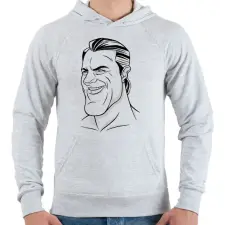 PRINTFASHION Gigachad - Férfi kapucnis pulóver - Sport szürke férfi pulóver, kardigán