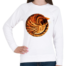 PRINTFASHION Ginger cat - Női pulóver - Fehér női pulóver, kardigán