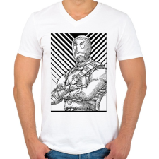PRINTFASHION Gingerbread - Férfi V-nyakú póló - Fehér férfi póló
