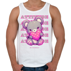 PRINTFASHION Girl Attitude  - Férfi atléta - Fehér