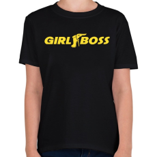 PRINTFASHION Girl Boss - Gyerek póló - Fekete