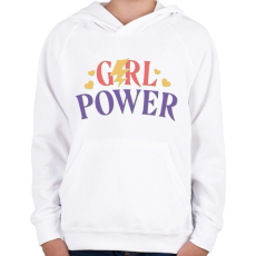 PRINTFASHION Girl power - erős nők - Gyerek kapucnis pulóver - Fehér