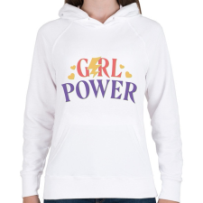 PRINTFASHION Girl power - erős nők - Női kapucnis pulóver - Fehér női pulóver, kardigán