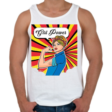 PRINTFASHION Girl Power - Férfi atléta - Fehér atléta, trikó