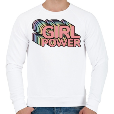 PRINTFASHION Girl Power - Férfi pulóver - Fehér