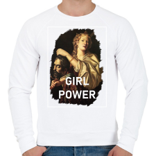 PRINTFASHION Girl power - festmény - Férfi pulóver - Fehér női pulóver, kardigán
