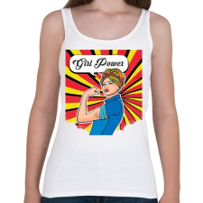 PRINTFASHION Girl Power - Női atléta - Fehér női trikó