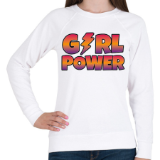 PRINTFASHION Girl power - Női pulóver - Fehér női pulóver, kardigán