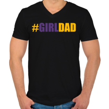 PRINTFASHION #girlDAD - Férfi V-nyakú póló - Fekete férfi póló