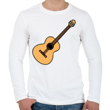 PRINTFASHION Gitár - Férfi hosszú ujjú póló - Fehér férfi póló