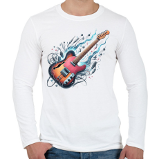 PRINTFASHION gitár - Férfi hosszú ujjú póló - Fehér